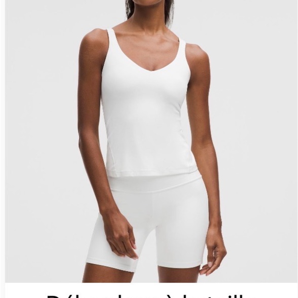 lululemon athletica White V-Neck Tank Top